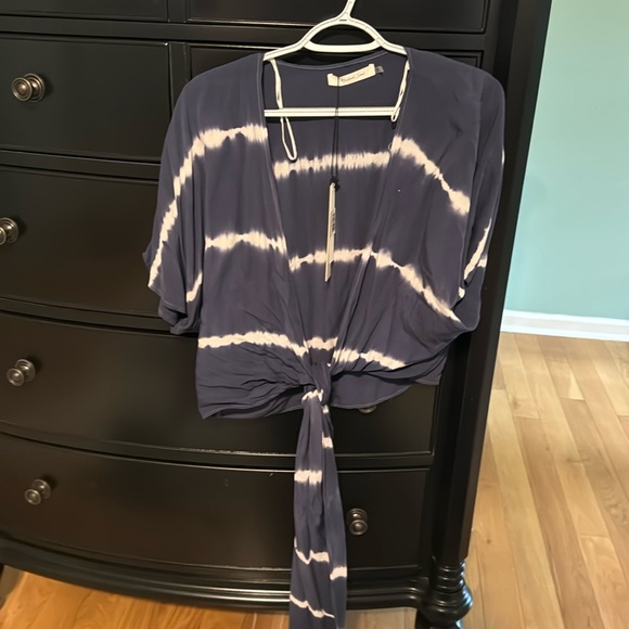 Mustard seed blue and white tie-dye shawl. Small. - Picture 1 of 4